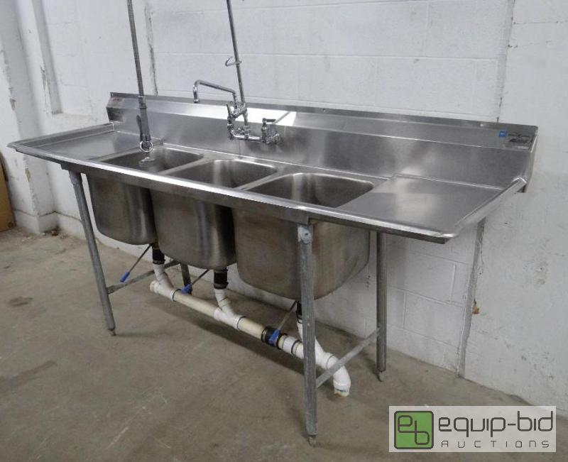 lot 2149 image: Eagle&nbsp3 Bay Sink with Drain Boards and O...