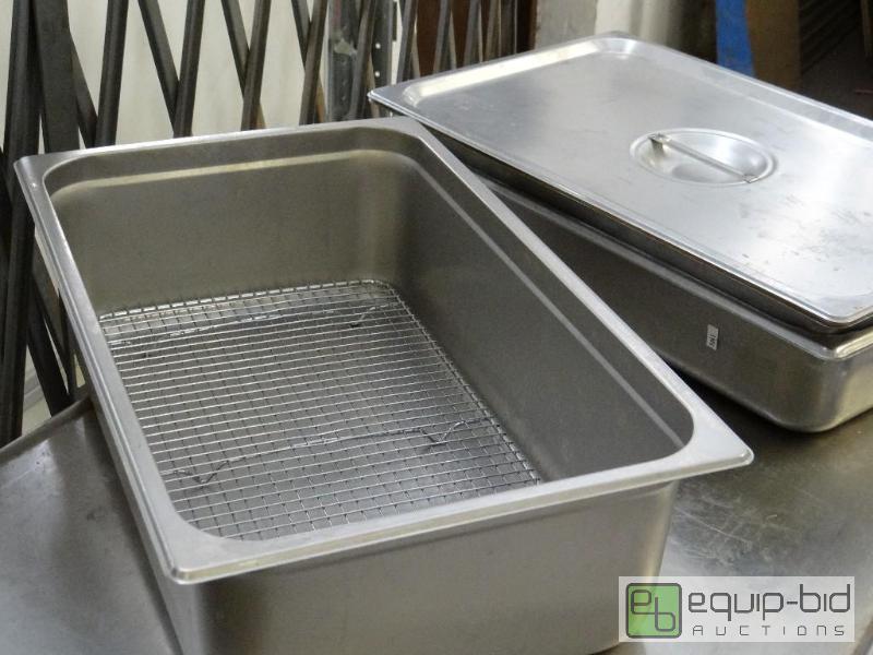 lot 2605 image: Three Full Size Stainless Inserts with One Li...
