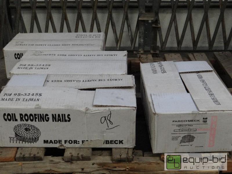 lot 2641 image: Lot of Coil Roofing Nails  Four Boxes Two are...