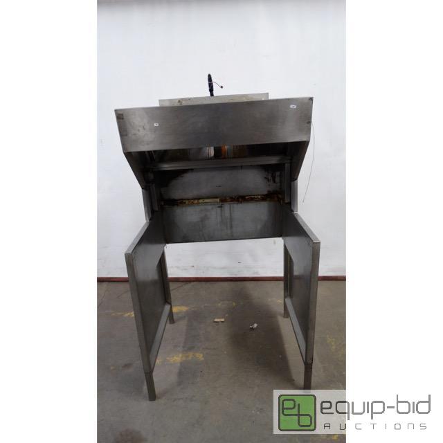lot 3338 image: Free Standing Stainless Exhaust Hood Has Hook...