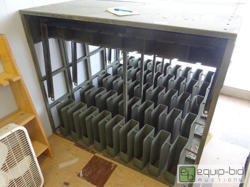 lot 162 image: 1 MILITARY MACHINE GUN RACKS HOLDS 9 GUNS, PE...