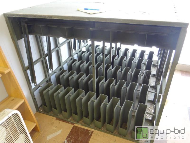 lot 164 image: 1 MILITARY MACHINE GUN RACKS HOLDS 9 GUNS, PE...