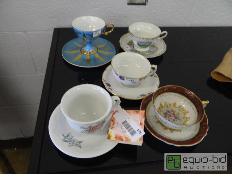 lot 176 image: LOT OF 5 TEA CUP &amp SAUCER SETS....