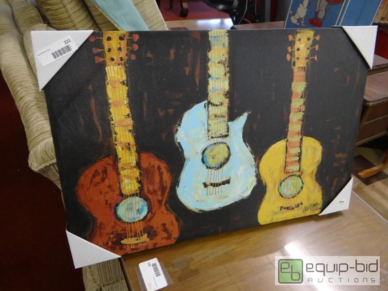 lot 221 image: NEW GUITAR CANVAS PRINT, 39&quot X 19&quot...
