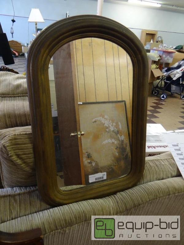 lot 222 image: ANTIQUE WOOD FRAME WALL MIRROR 1612&quot X ...
