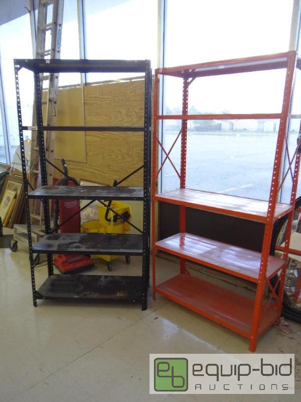 lot 233 image: LOT OF 2 METAL SHELVES&nbsp...