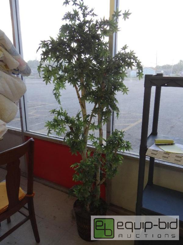 lot 237 image: FAUX TREE WITH POT, AROUND 6 TALL....
