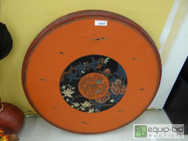 lot 242 image: 37&quot ROUND ORIENTAL WALL HANGING, REALLY ...