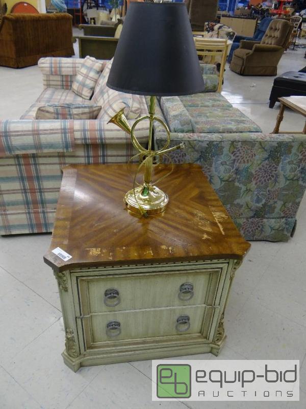 lot 250 image: END TABLE WITH LAMP, 26&quot X 25&quot...
