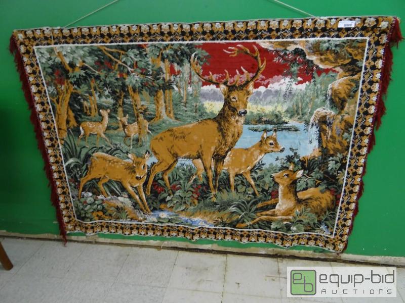 lot 251 image: DEER FAMILY TAPESTRY 72&quot X 49&quotTALL...