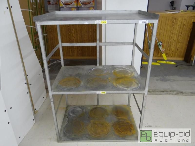 lot 264 image: METAL RACK WITH 3 SHELVES, 35&quot X 24&quot...