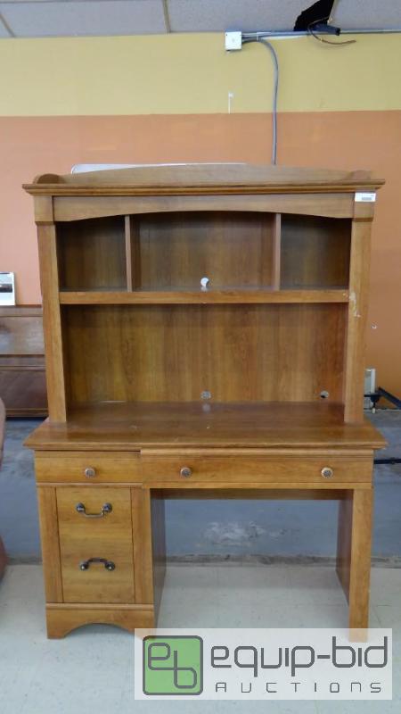 lot 282 image: COMPUTER DESK, KEYBOARD DRAWER WITH SLIDE OUT...