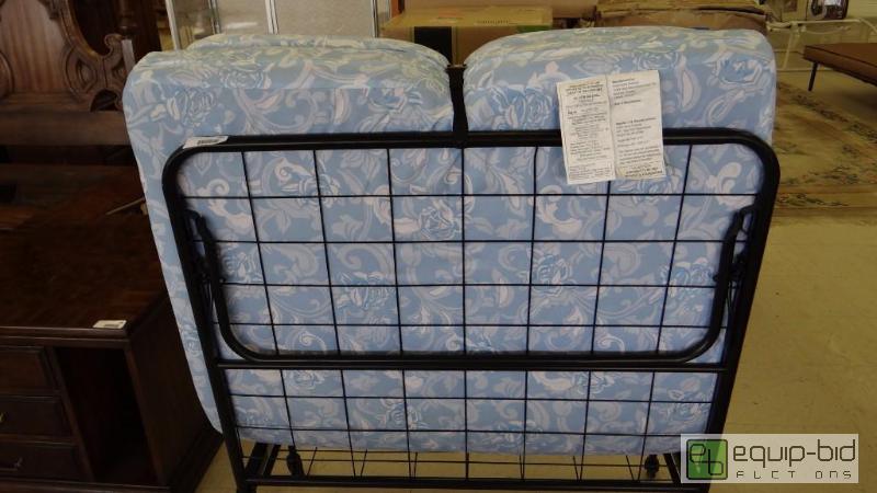 lot 297 image: NEW FOLDING GUEST BED ON WHEELS....