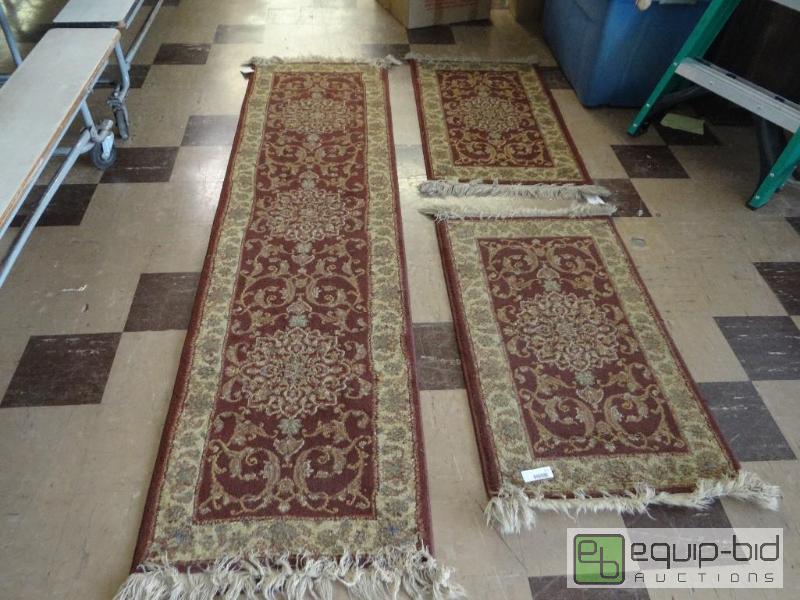 lot 312 image: LOT OF 3 VERY NICE AREA MATCHING RUGS, RUNNER...