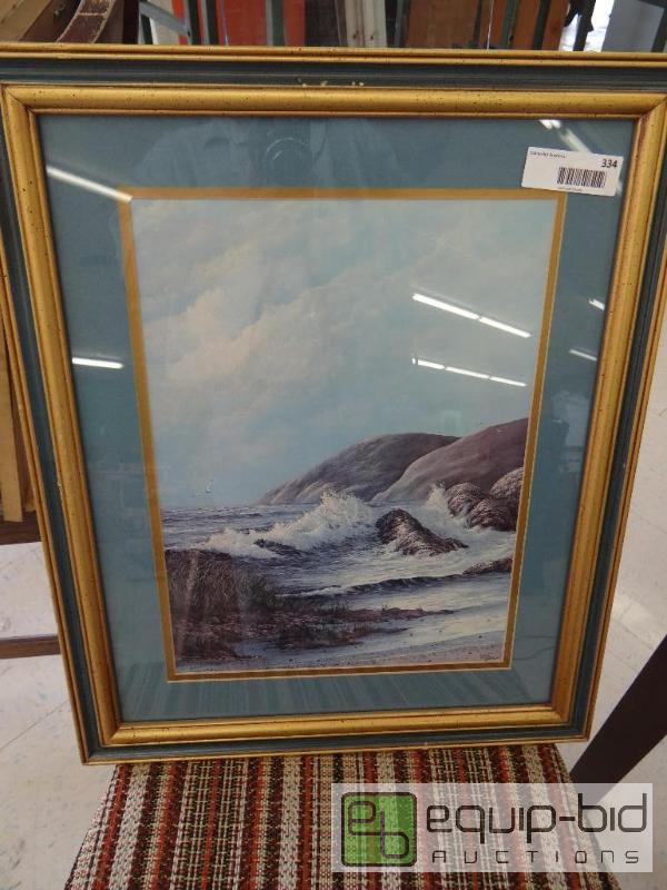 lot 334 image: FRAMED PRINT, SIGNED CLYDE OWES, 18&quot X 2...