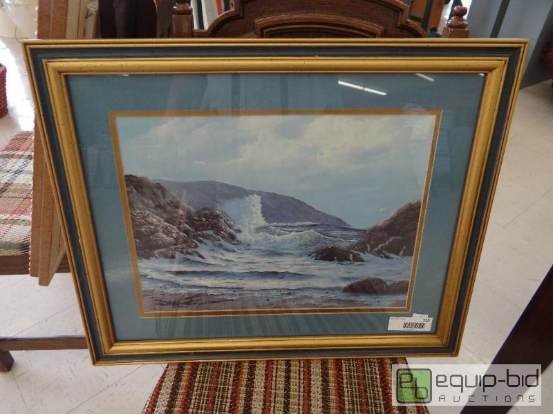 lot 335 image: FRAMED PRINT, SIGNED CLYDE OWES, 22&quot X 1...