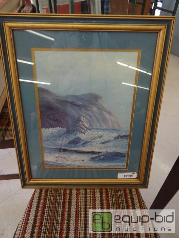 lot 336 image: FRAMED PRINT, SIGNED CLYDE OWES, 22&quot X 1...