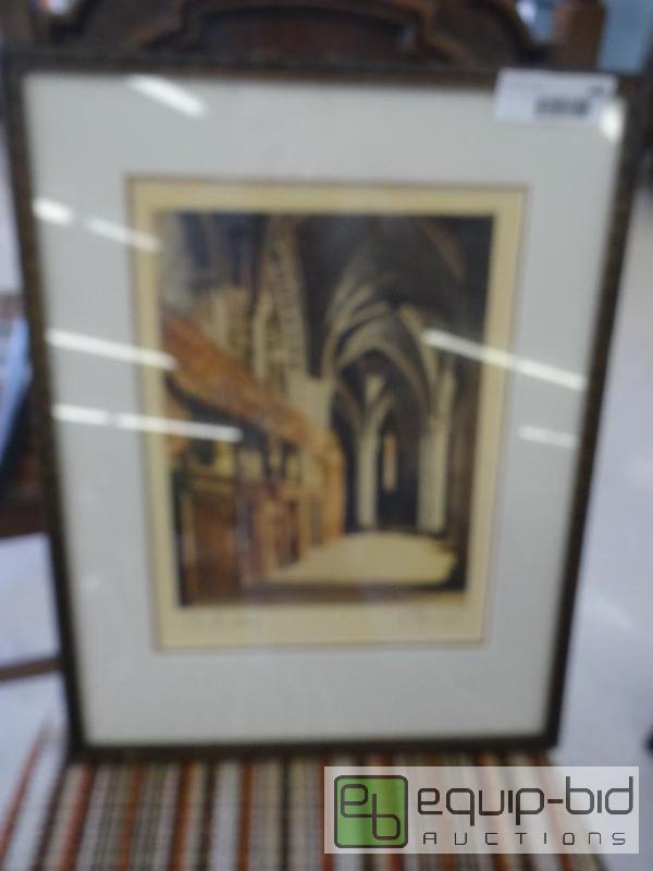 lot 346 image: SIGNED PRINT TITLED, THE HALLWAY, BY L. RORSA...