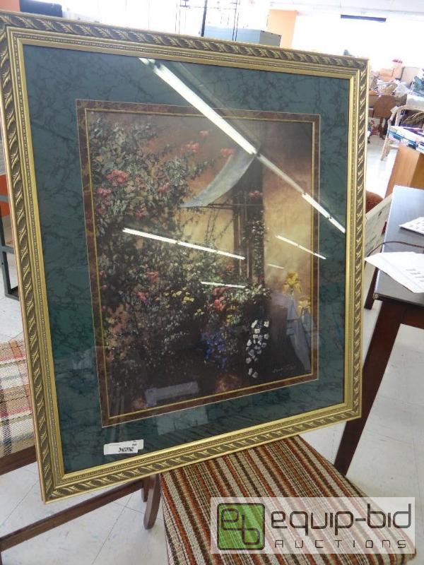 lot 350 image: LARGE BEAUTIFUL FRAMED PRINT, SIGNED &amp NU...