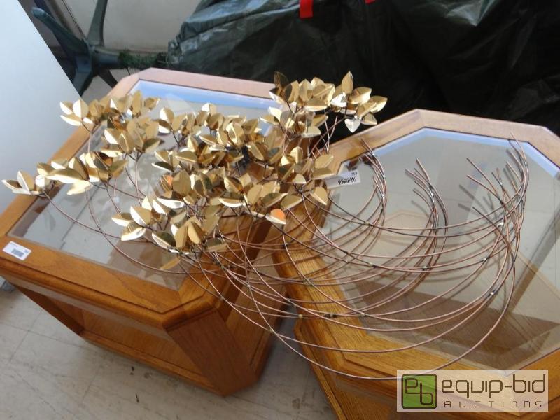 lot 352 image: BRASS WALL HANGING LEAVES, 42&quotLONG&nbsp...