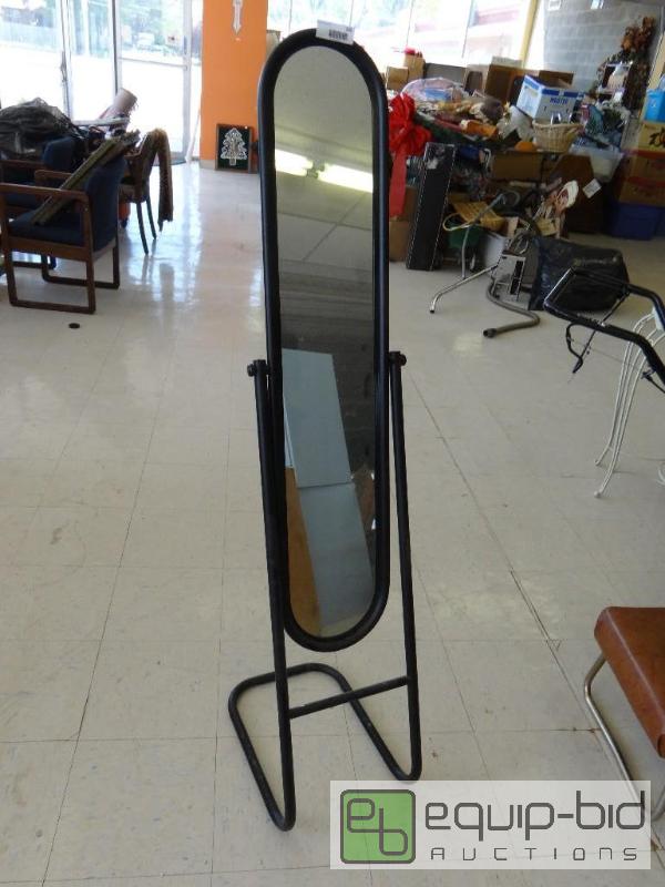 lot 360 image: BLACK FLOOR MIRROR WITH STAND....