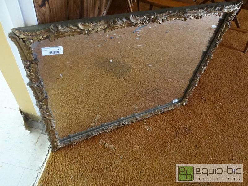 lot 372 image: LARGE VERY NICE ORNATE ANTIQUE WOOD FRAME MIR...