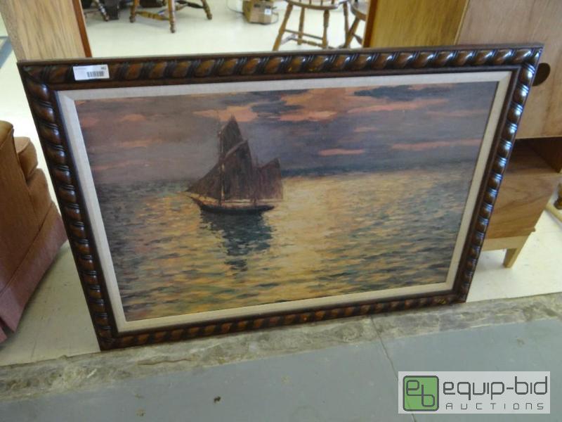 lot 382 image: LARGE FRAMED OIL ON CANVAS, 46&quot X 33&quo...