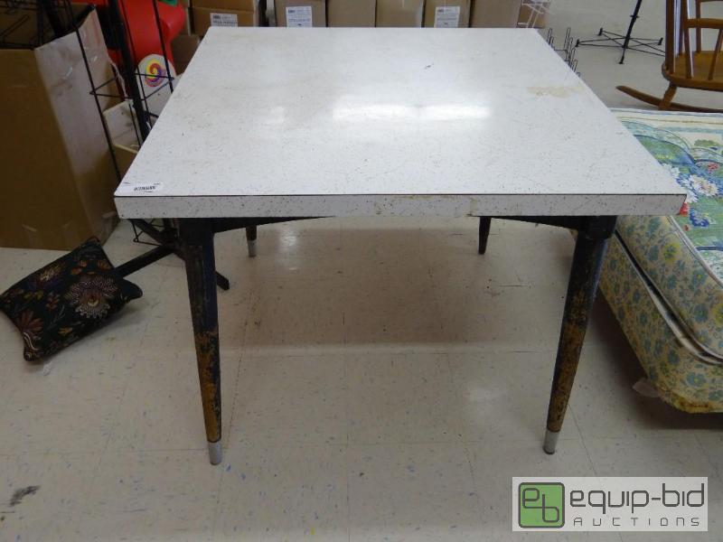 lot 396 image: VINTAGE SQUARE DINNING TABLE, 36&quot X 36&q...