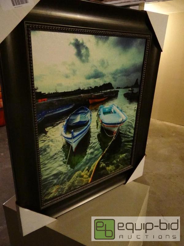 lot 429 image: FRAMED PRINT OF BOATS, 2112&quot X 2512&qu...