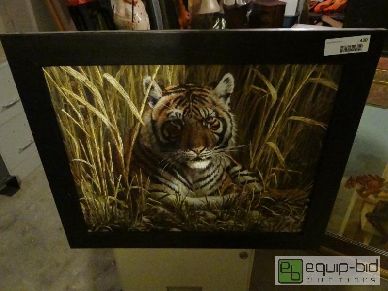 lot 430 image: FRAMED TIGER PRINT OF TIGER IN THE WILD, 231...
