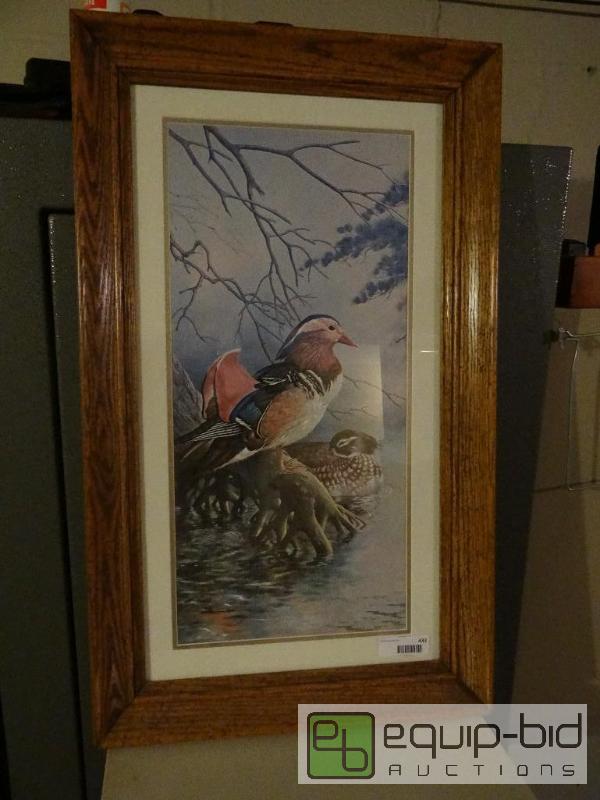 lot 433 image: BEAUTIFUL OAK FRAMED, PRINT OF, WOOD DUCKS, S...