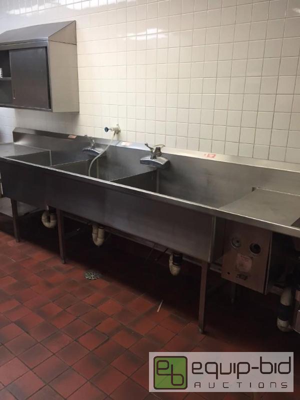 lot 246 image: Large Stainless Steel Three Bay Sink