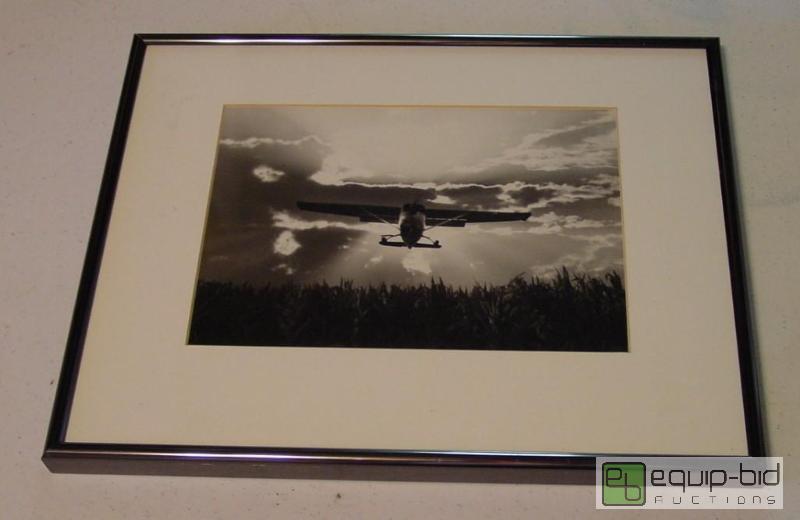 lot 4050 image: Plane Coming Out of Sun Over Cornfield - Frame