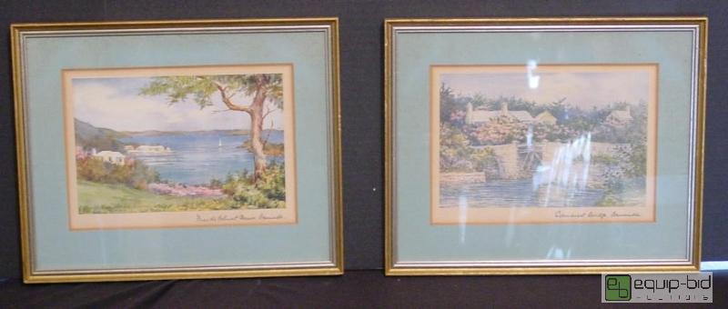 lot 4197 image: Somerset Bridge, Bermuda & From the Balmont Manor, Bermuda - Ethel Tucker - Frame