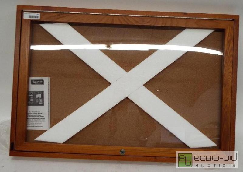 lot 1504 image: NEWQuartet Oak Finish Cabinet&nbsp   3...