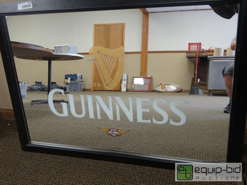 lot 1093 image: Guinness Glass Mirror Sign  40x28.5...