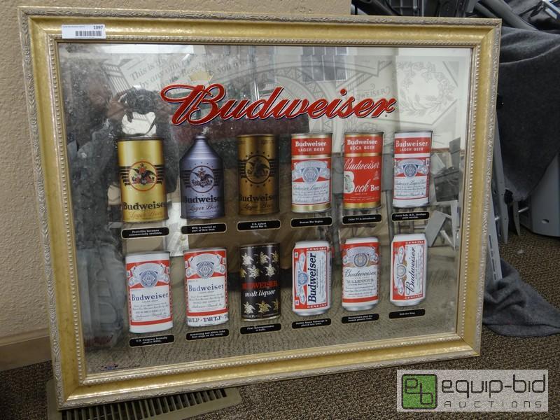 lot 1097 image: Budweiser Mirror Sign  35x28...