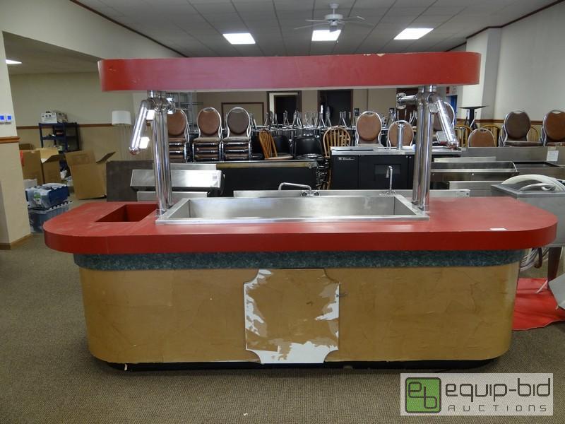 lot 1108 image: Red Top Ice Well Salad Bar  Glass Missing For...