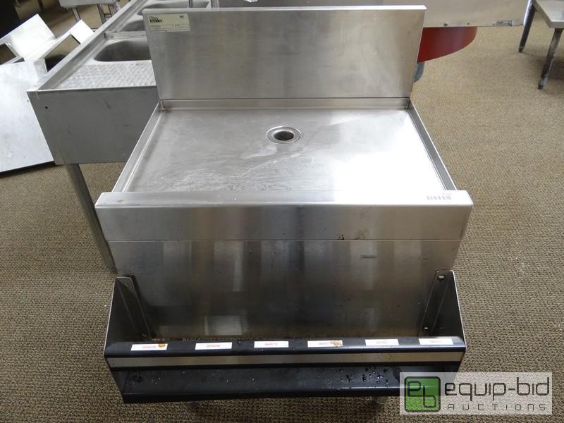 lot 1111 image: Glass Tender 24x24 Bar Drain Table  Has Speed...
