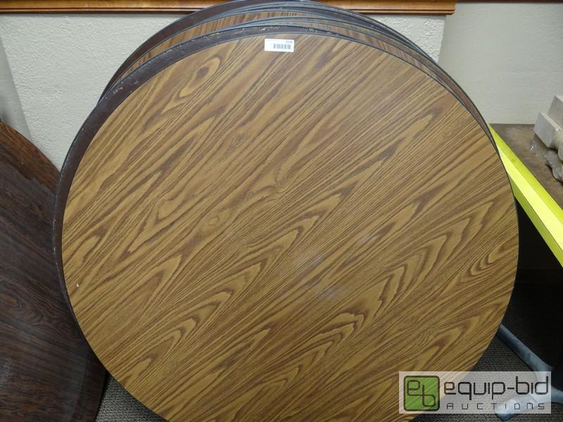 lot 1126 image: (8) Faux Wood 48Inch Diameter Table Tops With...