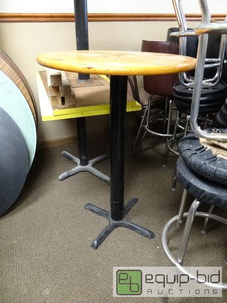 lot 1127 image: (2) 30 Inch Diameter Light Wood Branded Bar H...