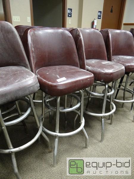lot 1131 image: (13) Maroon Bar Stools With Swivels  Some Hav...