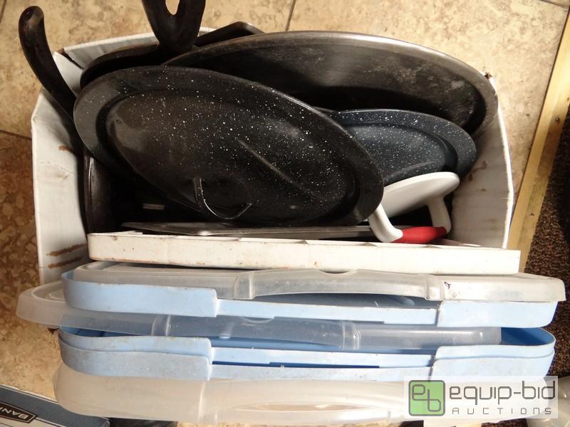 lot 1141 image: Box Of Pot And Pan Lids  Stainless Steel Inse...