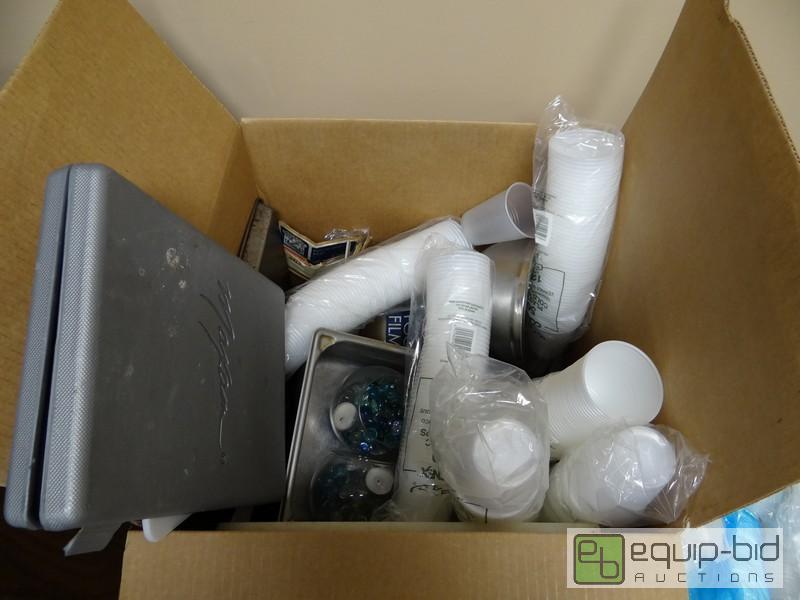 lot 1149 image: Box Of Dry Goods Including Portion Cups, Tras...