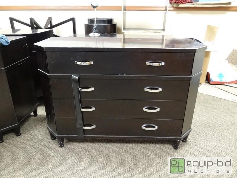 lot 1151 image: Dark Wood (almost black) Chest Of Drawers And...