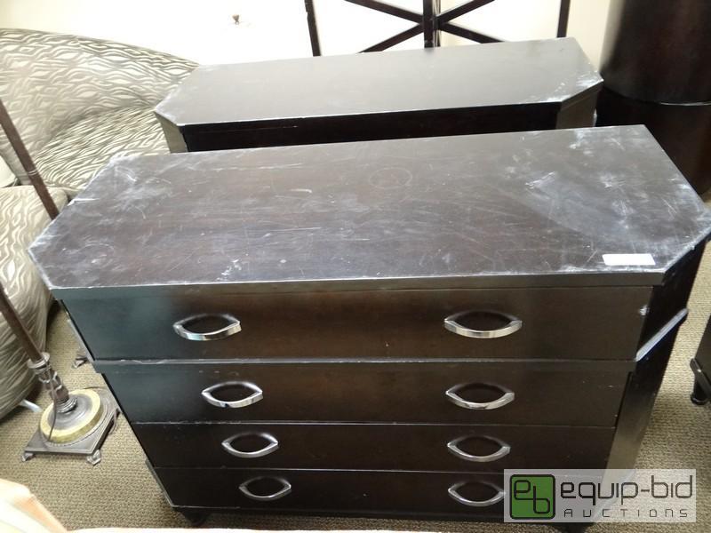 lot 1152 image: (2) Dark Wood (almost black) Chest Of Drawers...