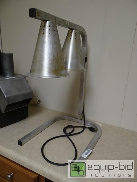 lot 1180 image: Aluminum Double Overhead Heatlamp...