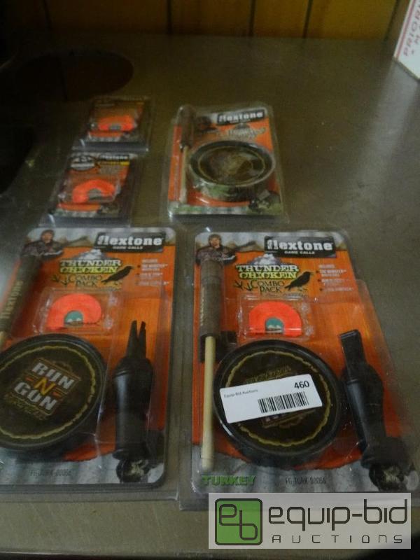 lot 460 image: Lot of 5 new in package turkey calls....