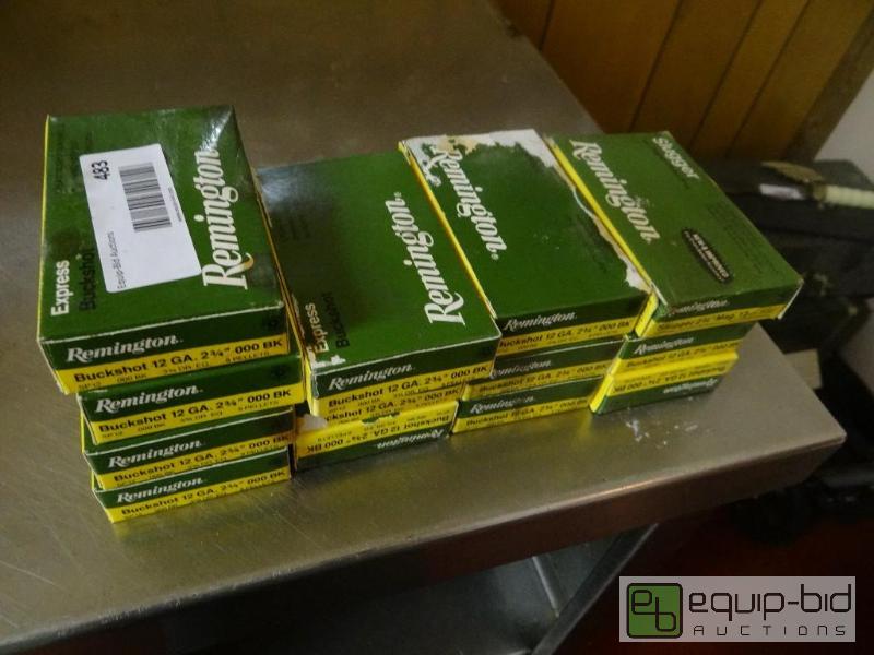 lot 483 image: Lot of 13 boxes of Remington 12 GA. buck shot...
