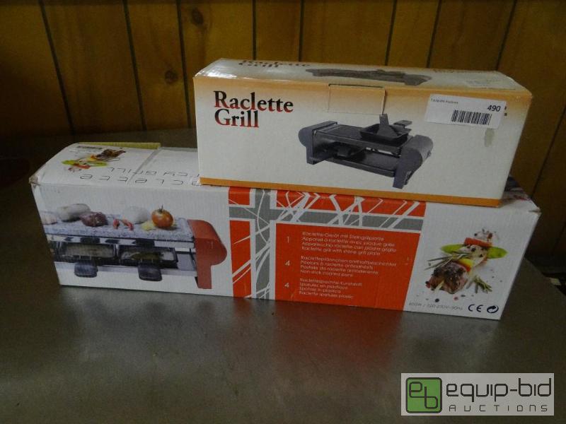 lot 490 image: Lot of 2 new in boxes Raclette Grills.  1 is ...